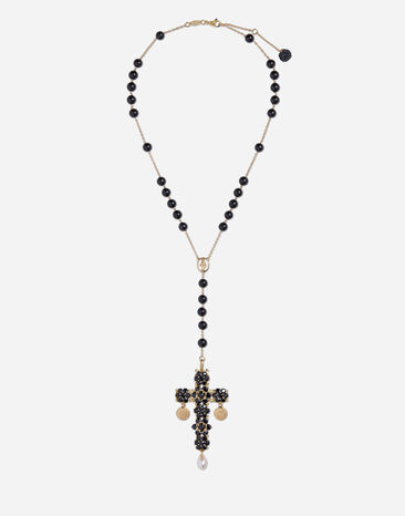 Dolce & Gabbana Tradition rosary in yellow gold black sapphires Black WWJS1SXR00S