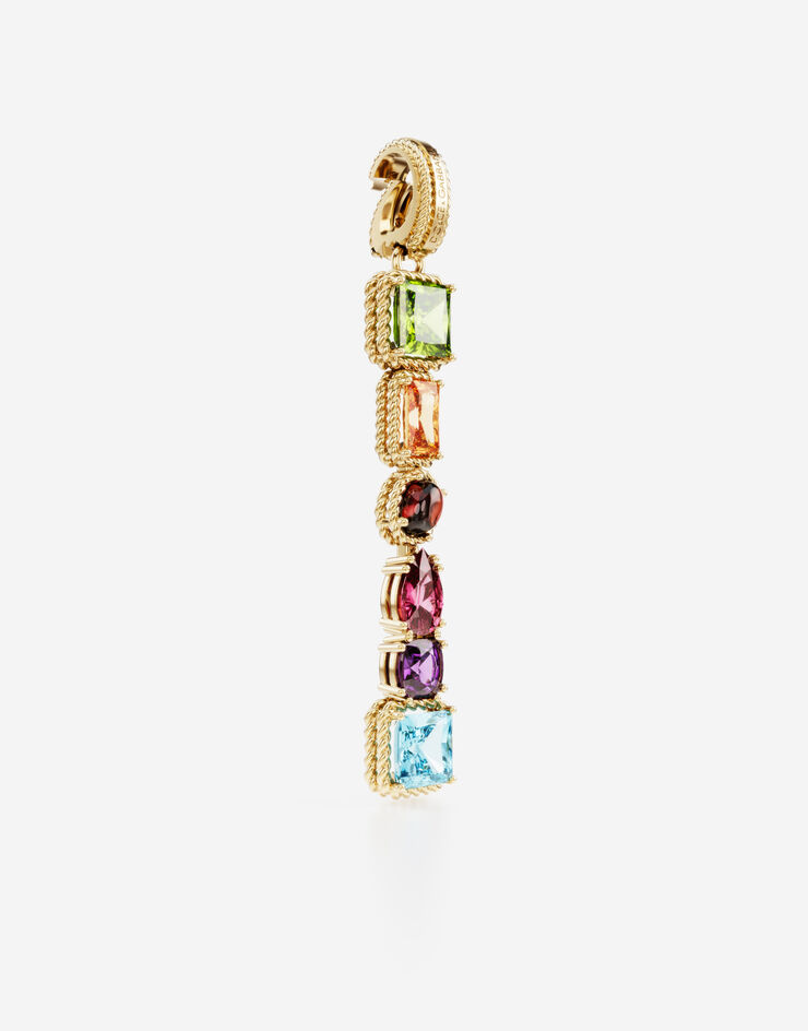 Dolce & Gabbana Rainbow alphabet I 18 kt yellow gold charm with multicolor fine gems Gold WANR1GWMIXI