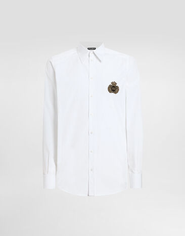 Dolce & Gabbana Cotton shirt with heraldic patch White G5ML1ZGI757