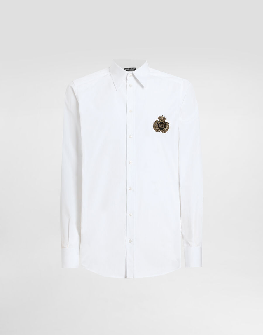 Cotton shirt with heraldic patch