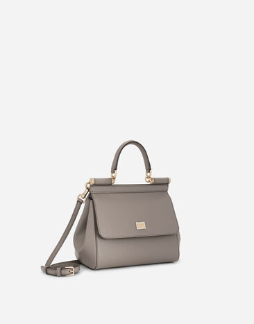 Dolce & Gabbana Small Sicily handbag in dauphine calfskin Beige BB6003B1001