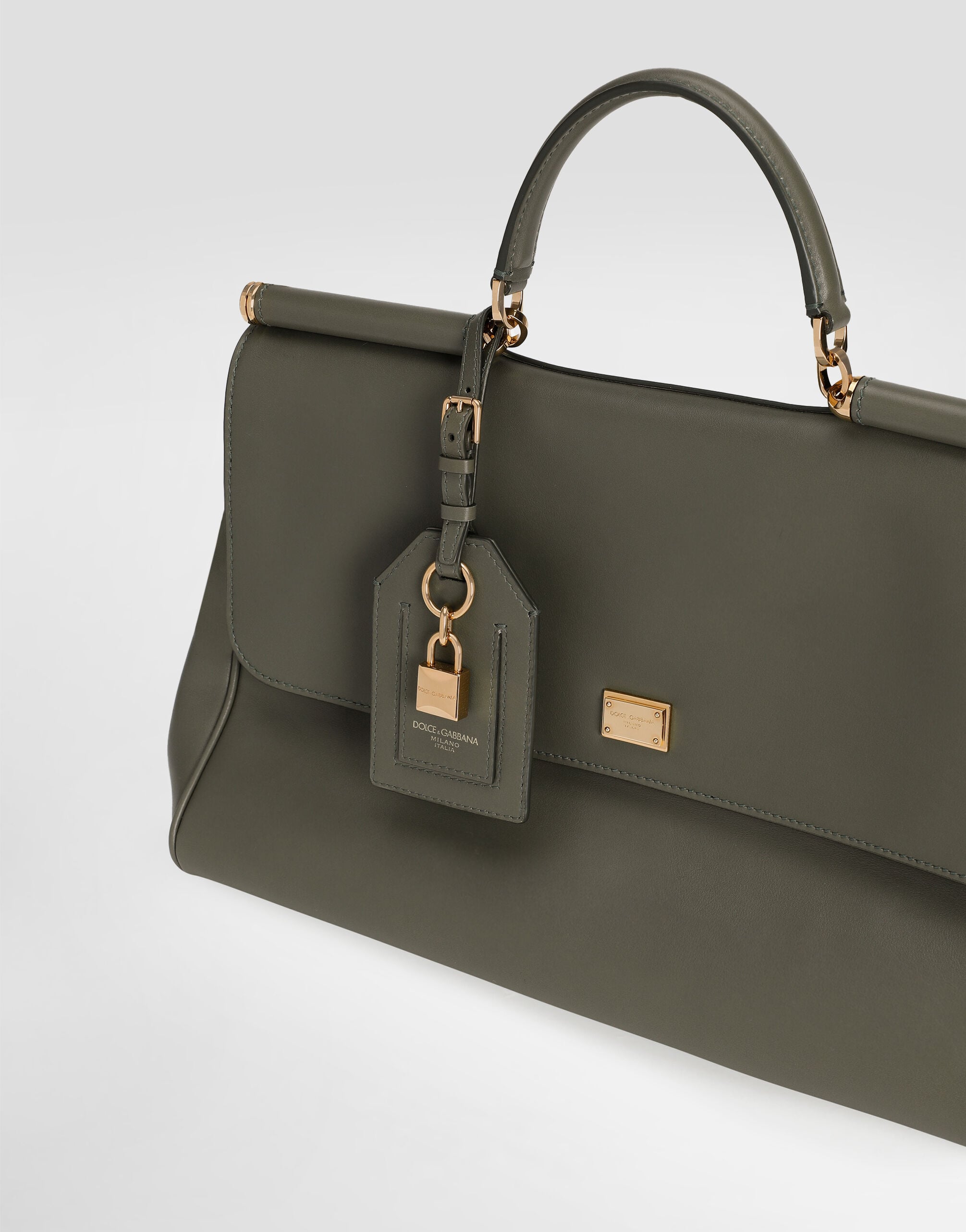 Maxi My Sicily handbag in plongé calfskin in Green for Women