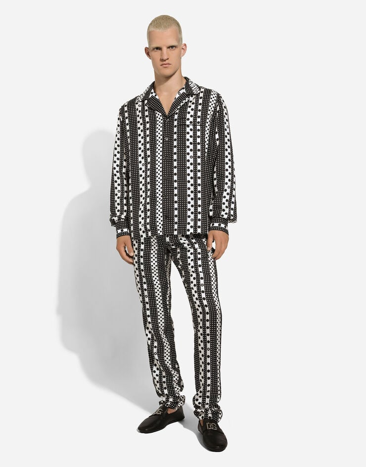 Dolce & Gabbana Pantalón tipo pijama de seda estampada Imprima GVCRATIS1S6
