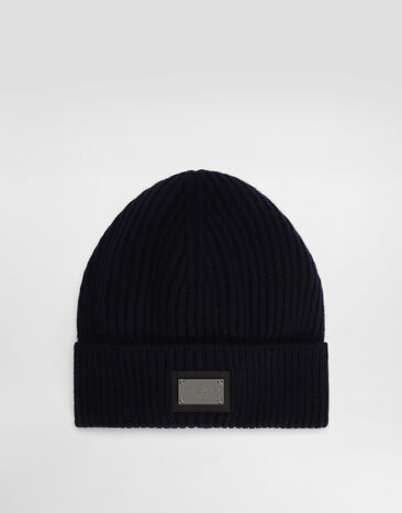 Dolce & Gabbana Cashmere and wool hat with branded tag Black A10782AB640