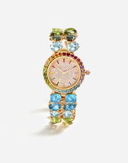 Dolce & Gabbana Montre avec pierres précieuses multicolores Doré WWLB1GWMIX1