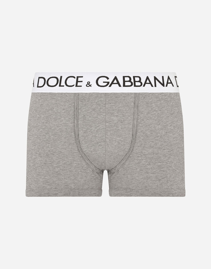 Dolce & Gabbana Bóxer regular en punto de algodón bielástico Gris M4B97JONN97