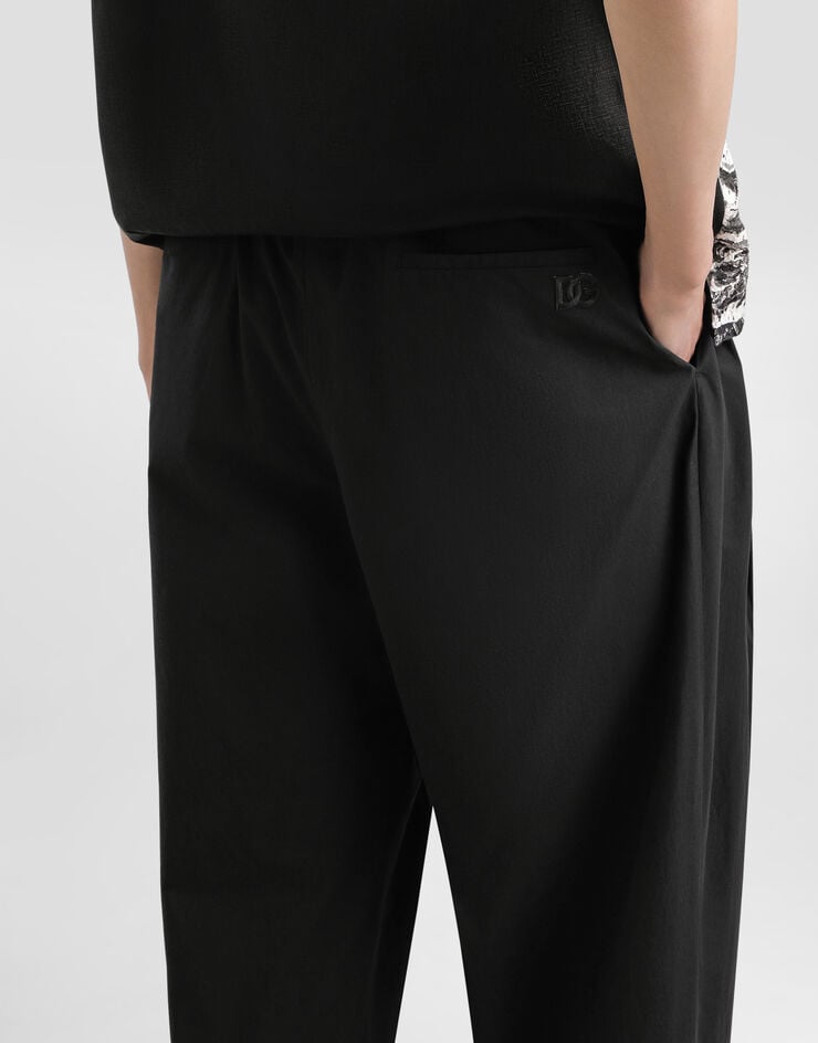 Dolce & Gabbana Hose aus Popeline Schwarz GP153ZFUEFJ