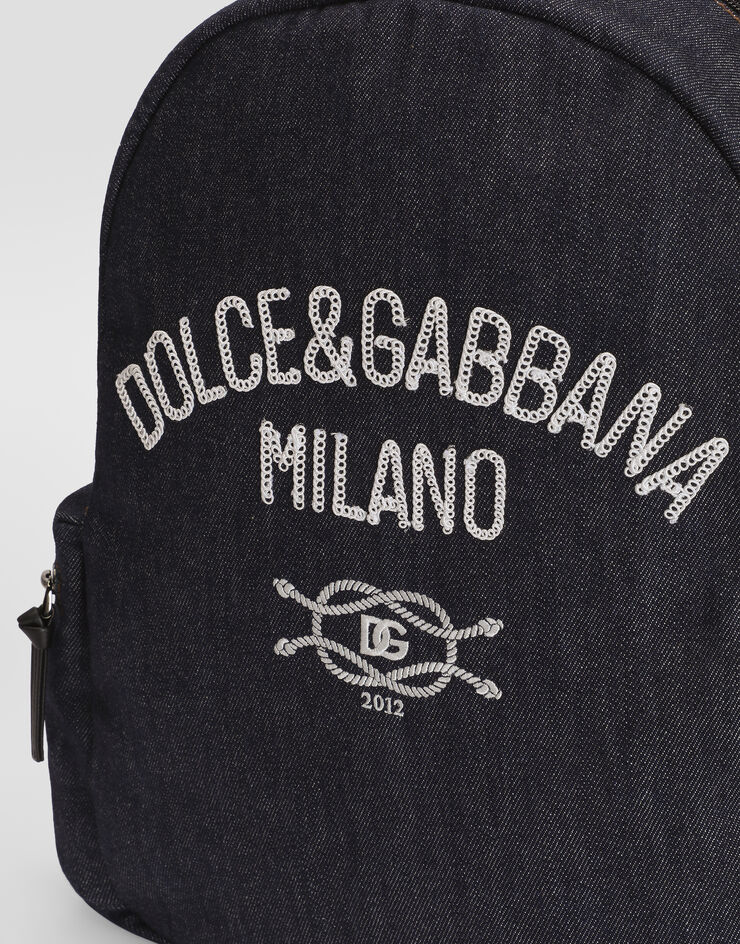 Dolce & Gabbana Mochila en denim con logo Dolce & Gabbana Mochila en denim con logo Blue EM0122A3M27