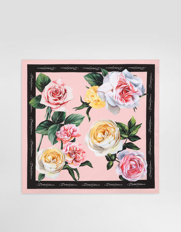 Dolce & Gabbana Rose and peony-print silk twill foulard (70x70) Print FN090RGDC5J