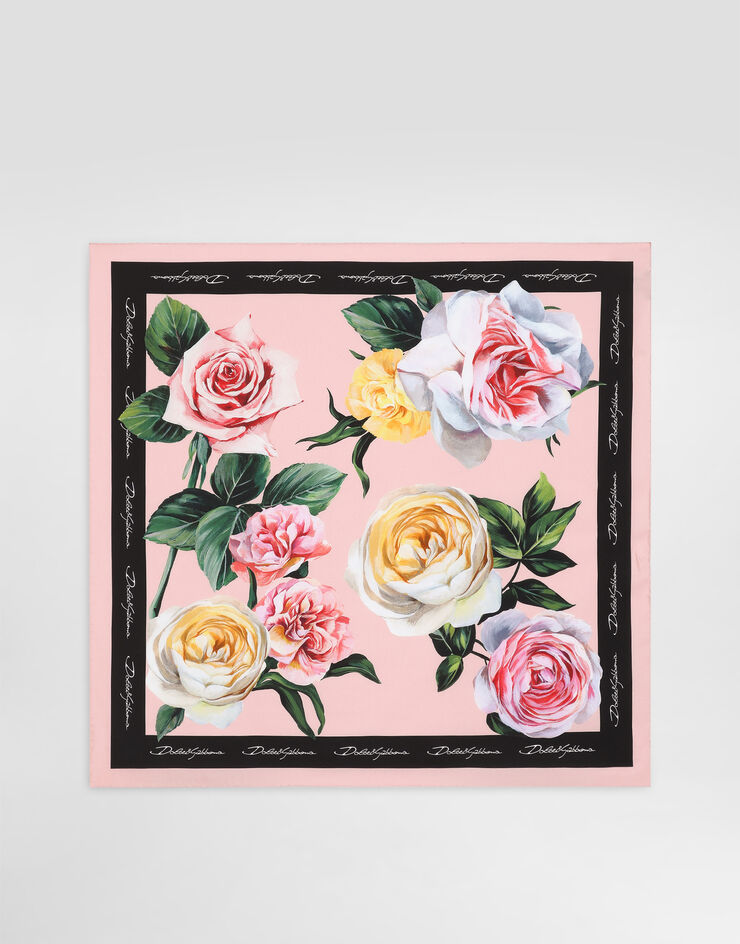Dolce & Gabbana Foulard 70 x 70 en sergé de soie à imprimé pivoines et roses Imprimé FN092RGDCUI