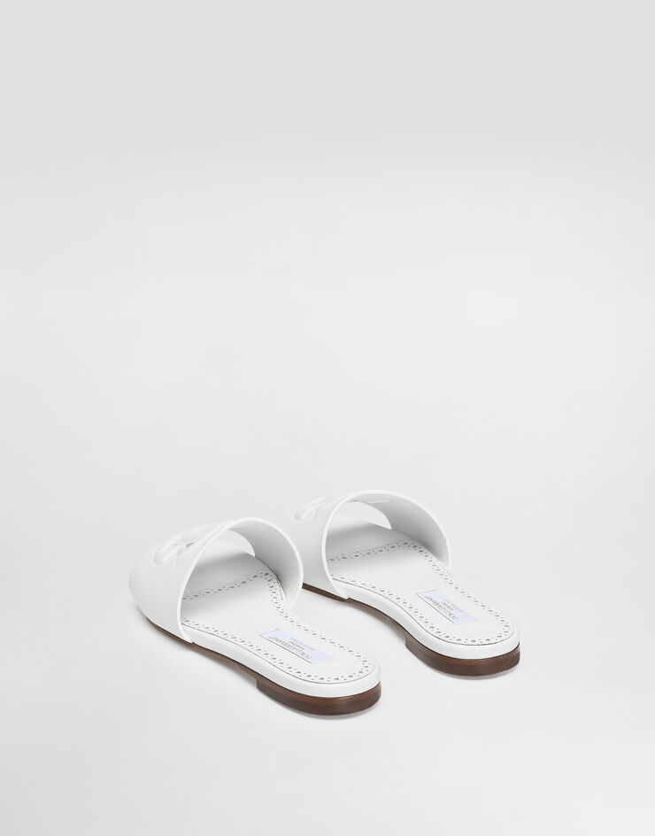 Dolce & Gabbana Leather DG Millennials sliders White D11032A1735