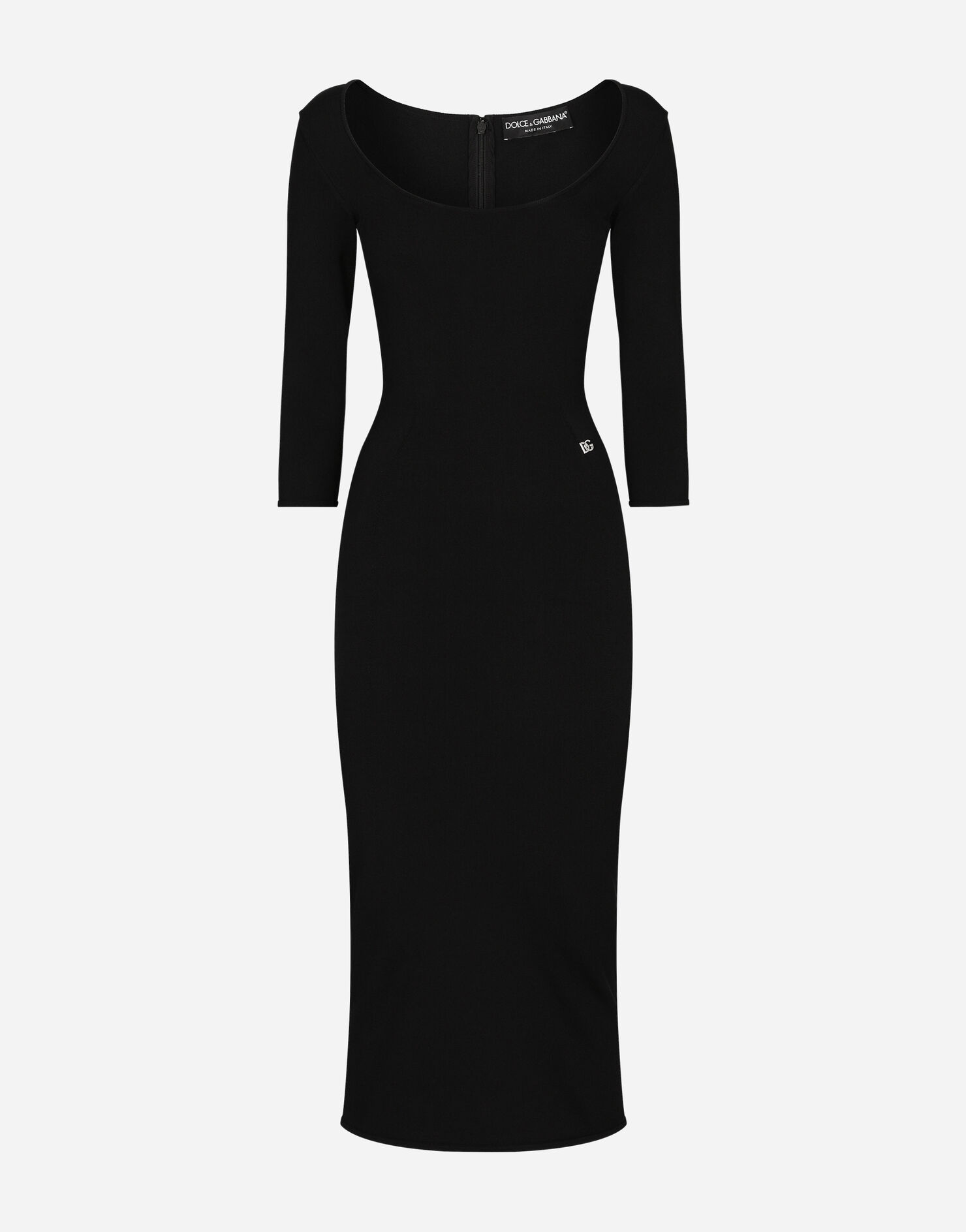 Hira Long Black – Open Back Viscose Knit Crystal Strap Maxi Dress main image 1