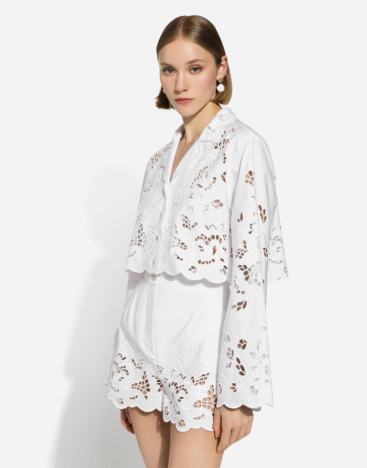 Dolce & Gabbana カットアウト ディテール コットン ショートパンツ ホワイト FTC5RZGDCJ0