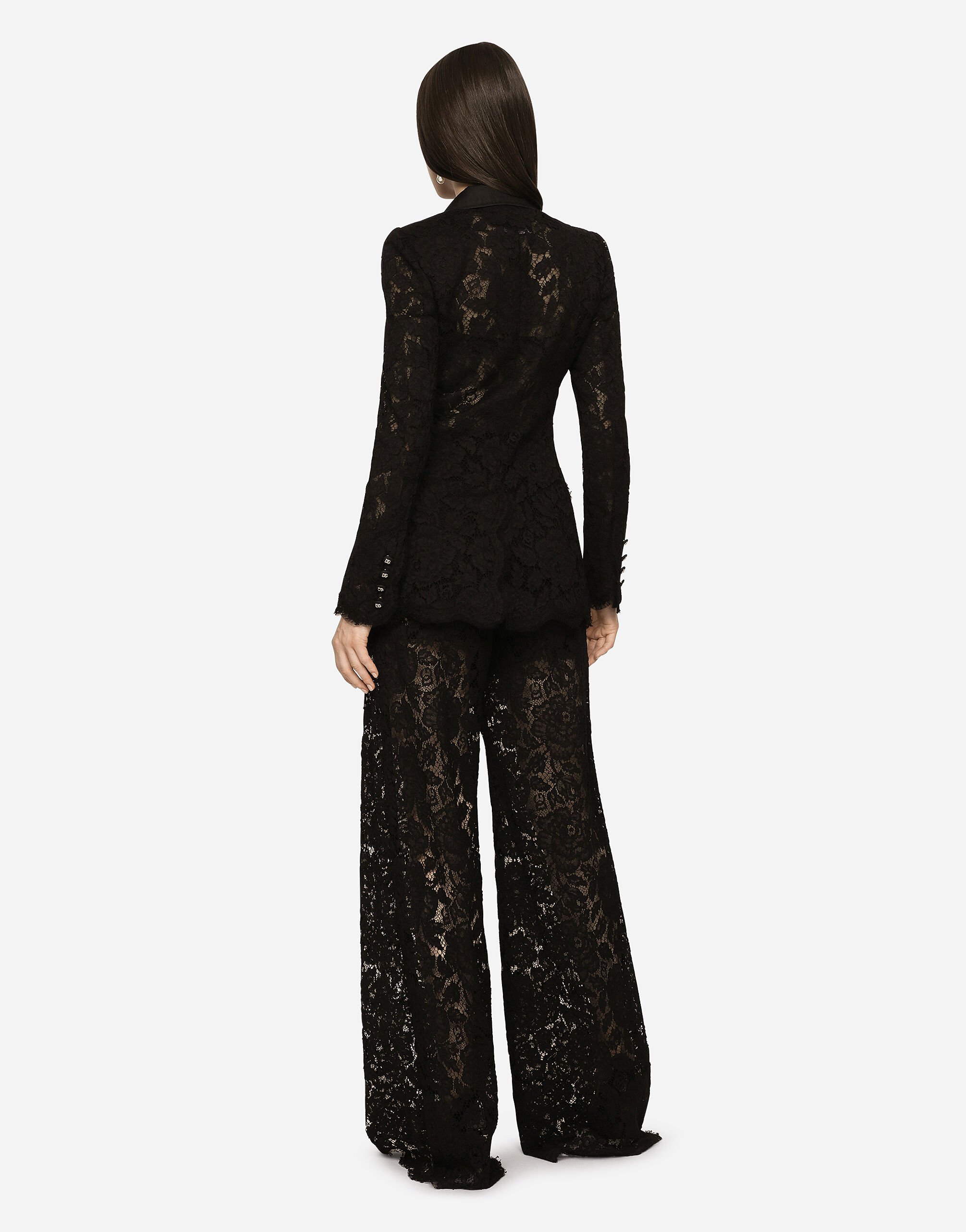 Branded stretch lace Turlington blazer in Black for Women