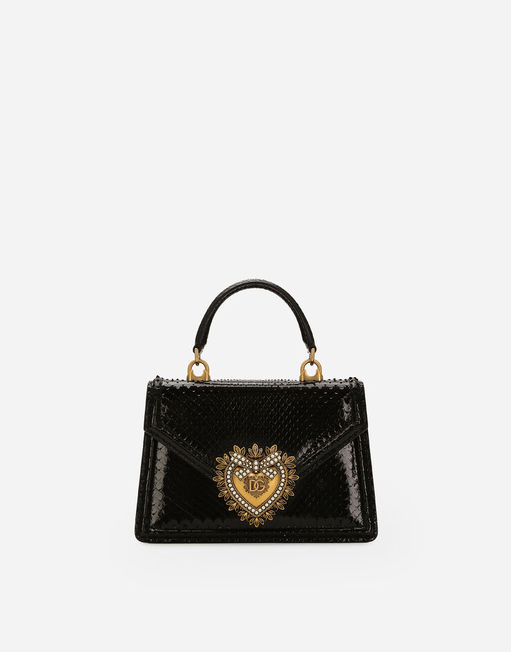 Dolce & Gabbana Bolso Devotion pequeña en pitón Negro BB6711A2111