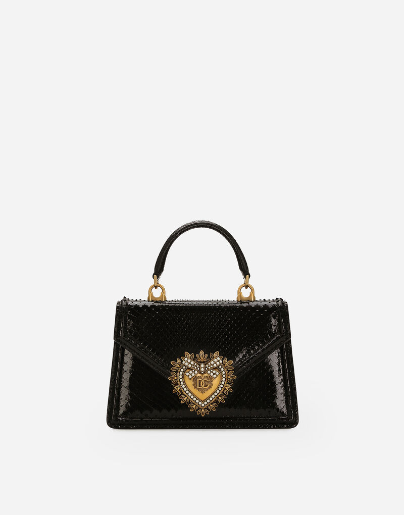 Small Devotion Bag in Python Skin Black