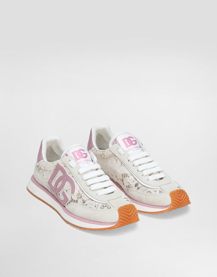 Dolce & Gabbana Sneaker DG Cushion in pizzo e tessuto Multicolore CK2340A9AC2