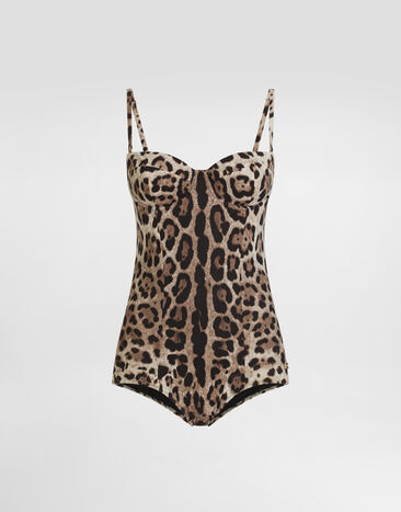 Dolce & Gabbana Leopard-print one-piece balconette swimsuit Multicolor O9A13JONO11