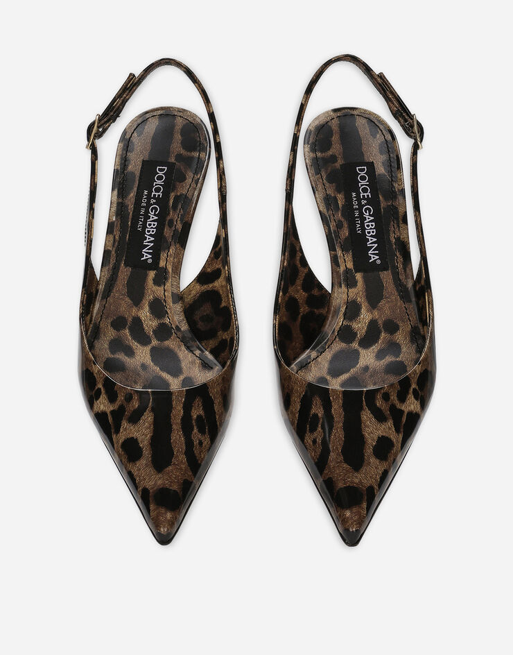 Dolce&Gabbana Printed polished calfskin slingbacks Animal Print CG0595AM568