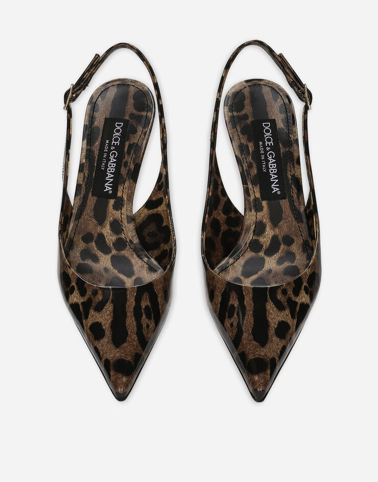 Dolce & Gabbana Zapato destalonado en piel de becerro brillante estampada Estampado Animalier CG0595AM568