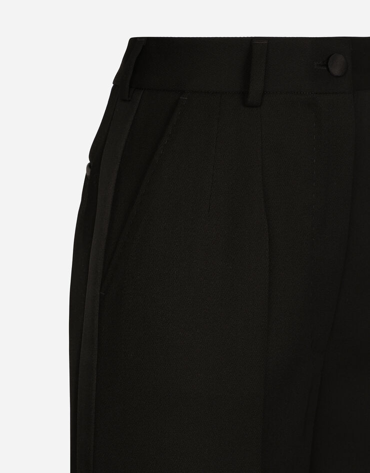 Dolce & Gabbana Flared wool gabardine pants Black FTC32TFU28J
