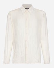 Dolce & Gabbana Oversize stretch satin charmeuse shirt White GY6IETGG868