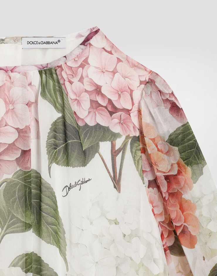 Dolce & Gabbana Hydrangea-print chiffon dress Dolce & Gabbana Hydrangea-print chiffon dress Multicolor L54DO7IS10B