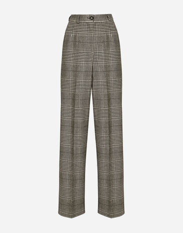 Dolce & Gabbana Pantalón acampanado con motivo Príncipe de Gales Multicolor FTCMYTFQ2M5
