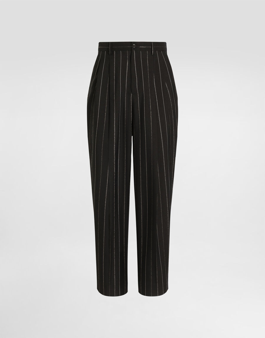 Virgin wool pinstripe trousers