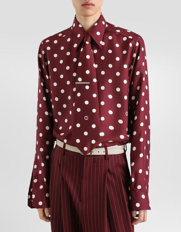 Dolce & Gabbana Krawatte aus Seidentwill mit Polka-Dot-Print Mehrfarbig GT160EIS1YO