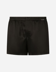 Dolce & Gabbana Shorts in seta con etichetta logo Black M9C03JONN95
