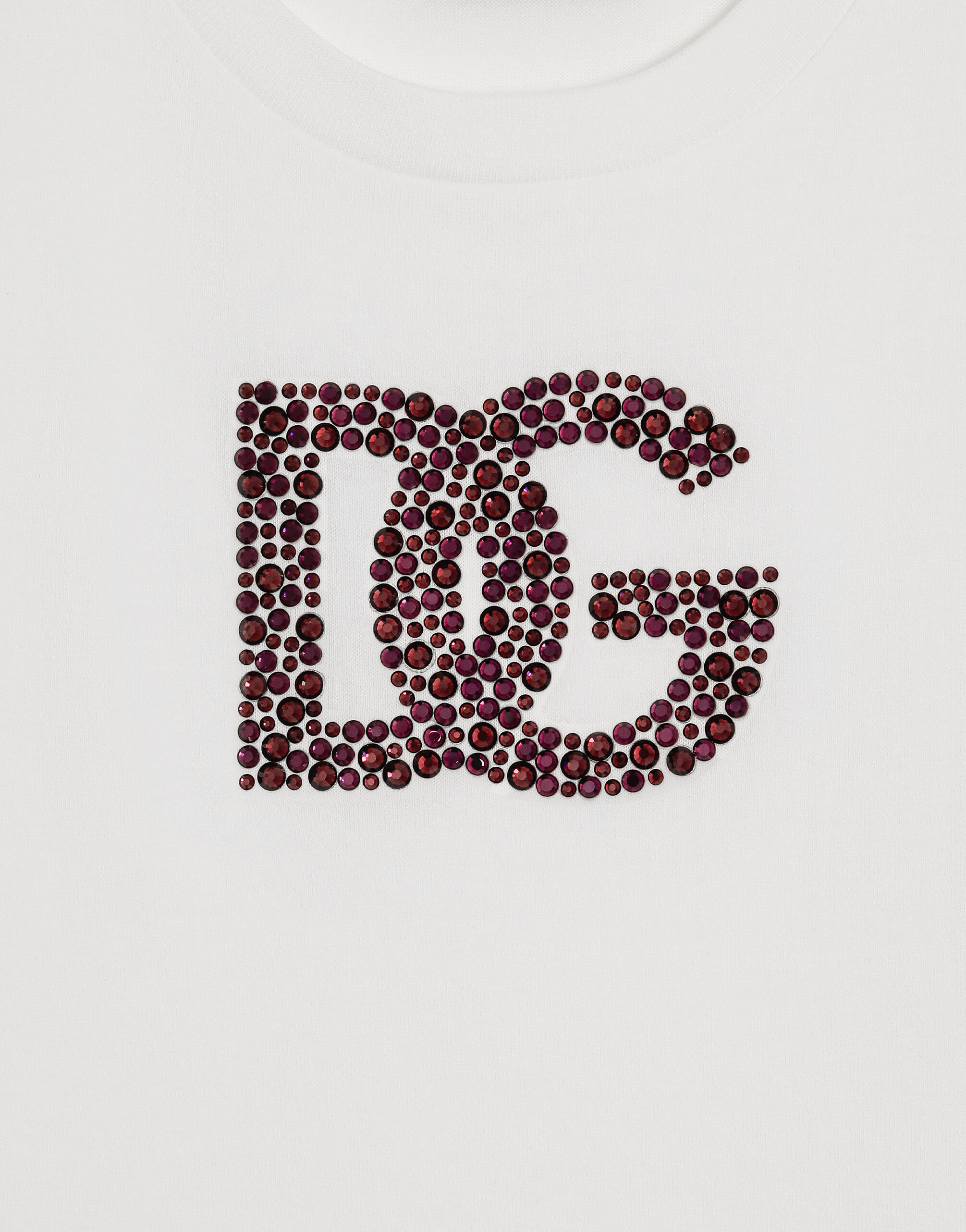 Whiteのウィメンズ Short-sleeved jersey t-shirt with dg logo