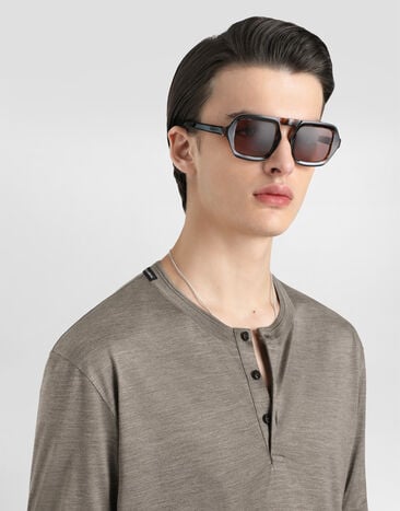Dolce & Gabbana Silk serafino t-shirt Dolce & Gabbana Silk serafino t-shirt Multicolor G8QK3TG7P0F