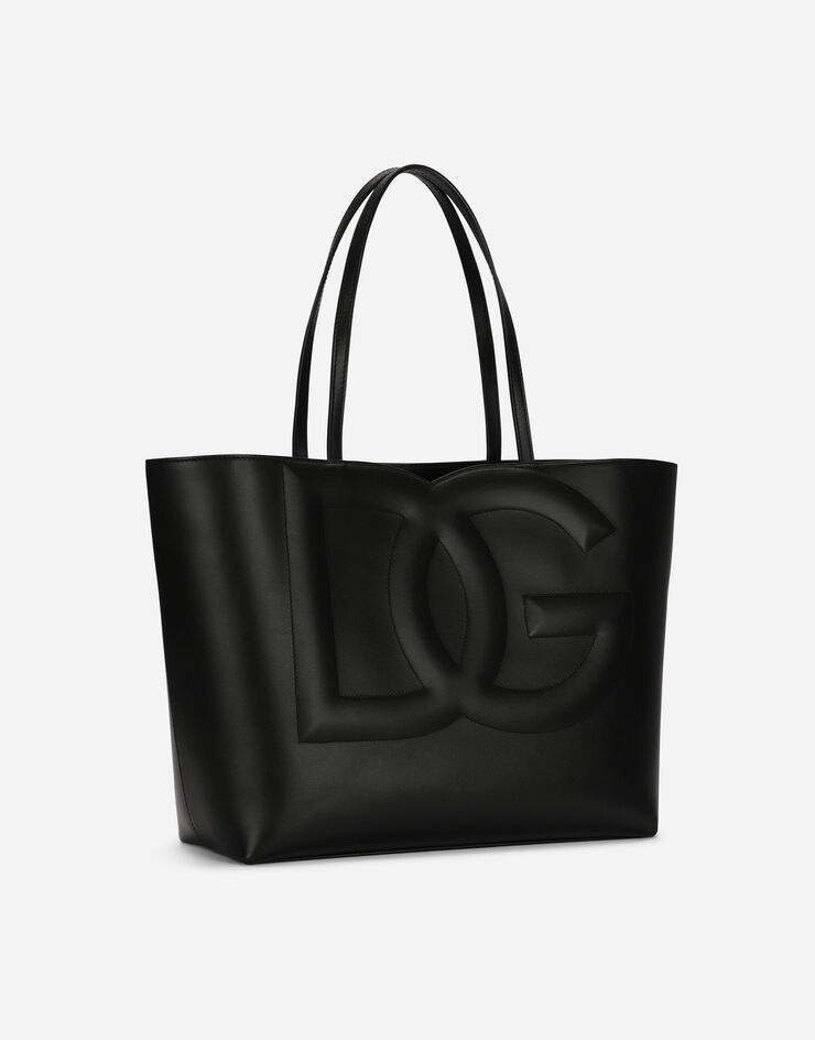 Dolce & Gabbana DG Logo Bag 中号小牛皮购物袋 黑 BB7338AW576