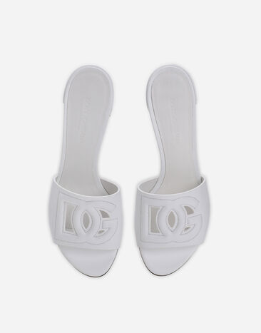 Dolce & Gabbana DG Millennials 徽标小牛皮穆勒鞋 白 CR1139AY329
