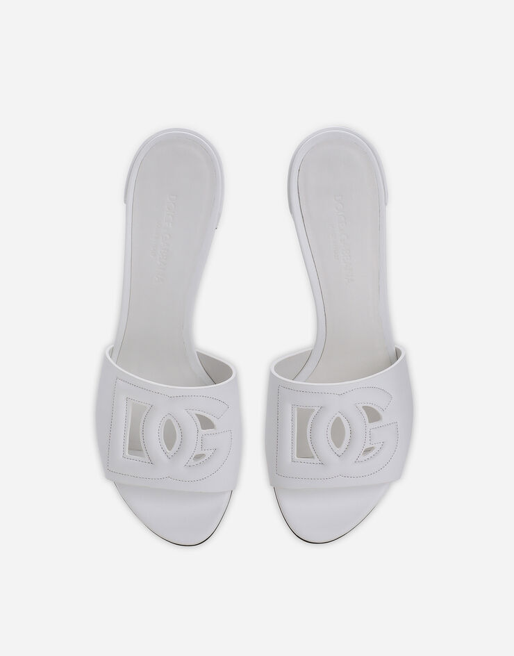 Dolce & Gabbana خف من جلد عجل بشعار DG ميلينيالز أبيض CR1139AY329