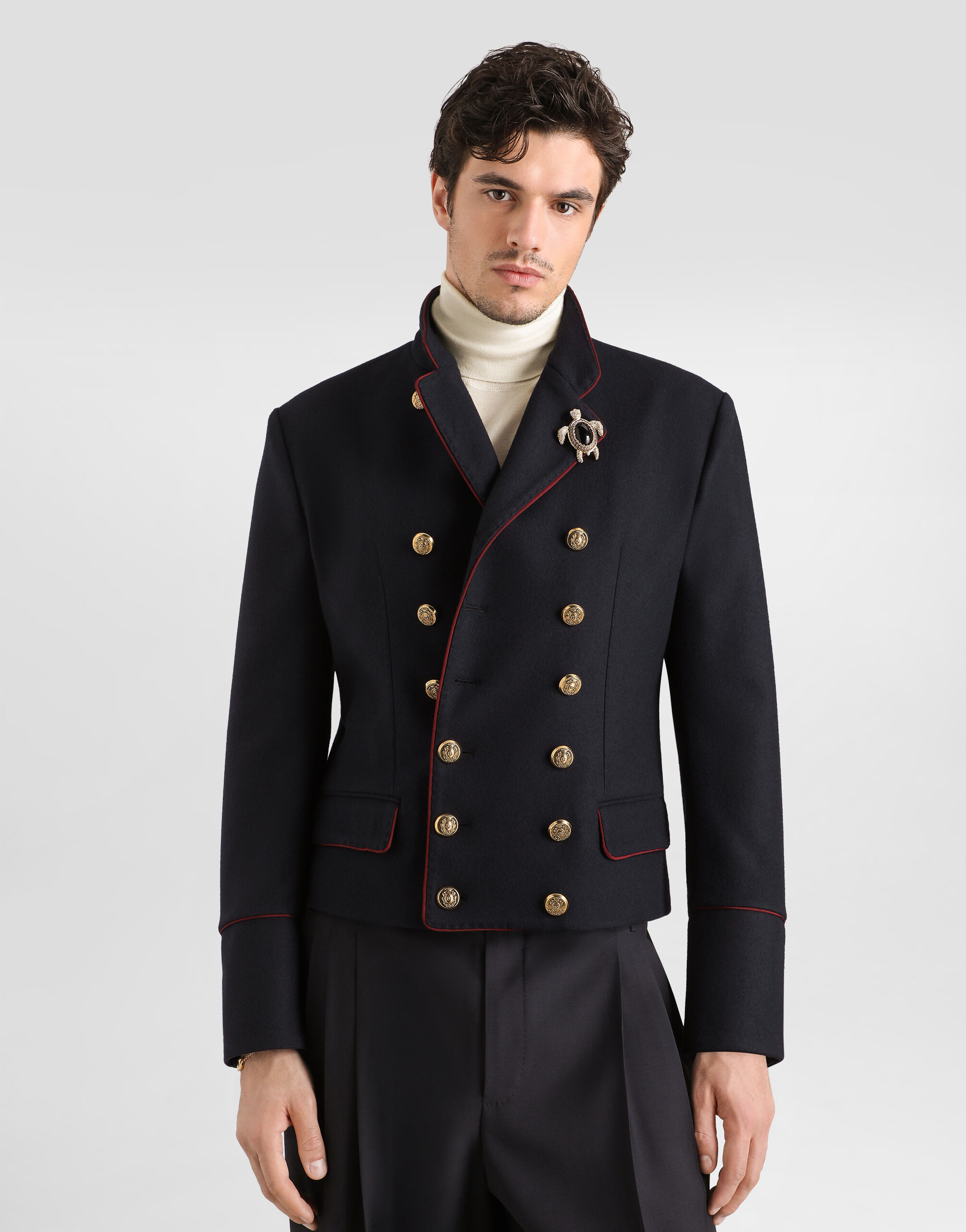 Double-breasted wool frock coat in Blue for Men | Dolce&Gabbana® US