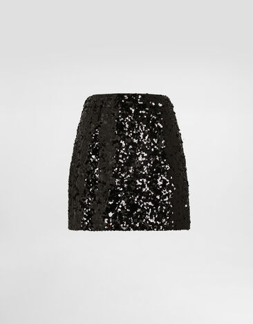 Dolce & Gabbana Sequined skirt Black F4DADTHLMZM