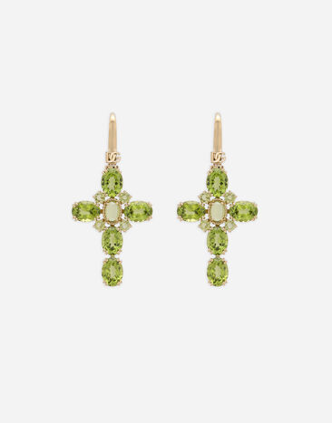 Dolce & Gabbana Boucles d’oreilles Anna en or jaune 18 ct avec péridots Doré WERA2GWPE01