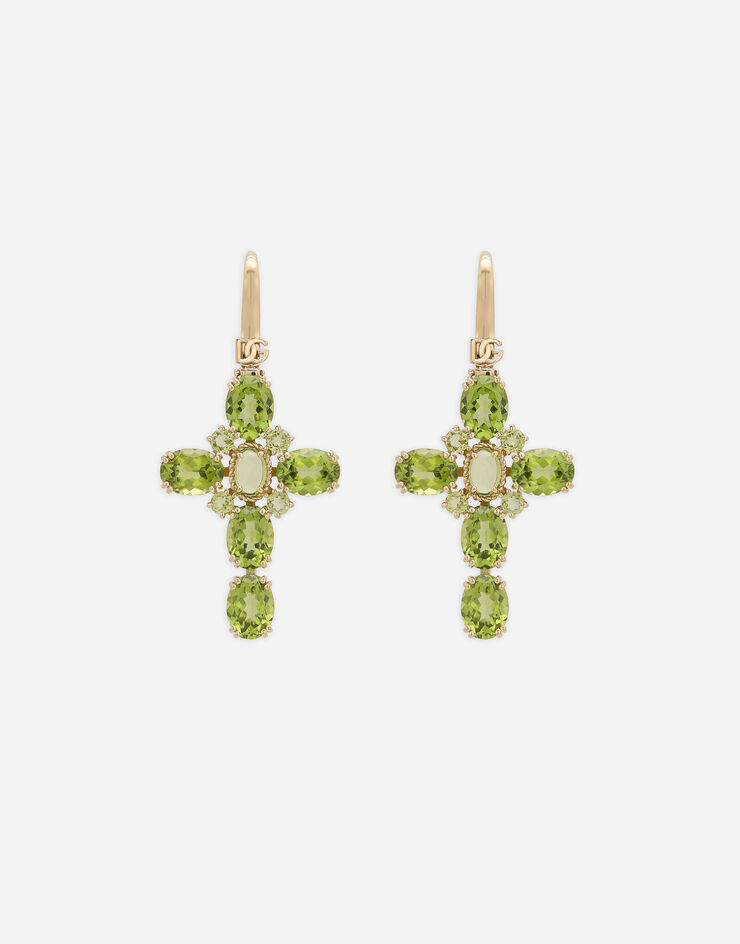 Dolce & Gabbana Boucles d’oreilles Anna en or jaune 18 ct avec péridots Doré WERA2GWPE01