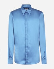 Dolce & Gabbana Silk satin Martini-fit shirt Azure G5LI8TFU4LG