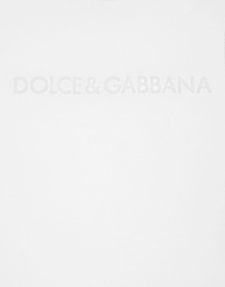 Dolce & Gabbana T-shirt en jersey avec Dolce&Gabbana floqué Blanc F8T00TGDCBQ