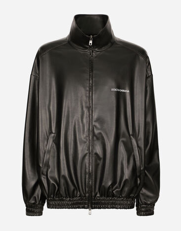 Dolce & Gabbana Faux leather bomber jacket Brown GXV16TJFMDS