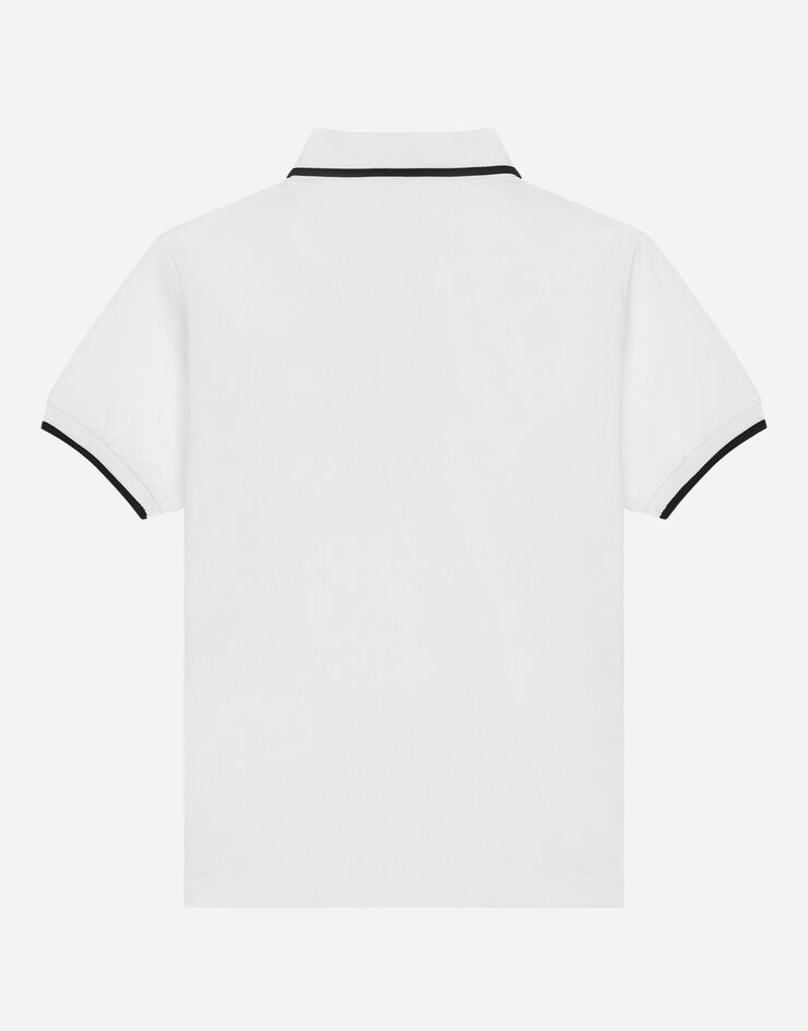 Dolce & Gabbana Piqué polo-shirt with DG logo embroidery White L4JT8VG7IJ7