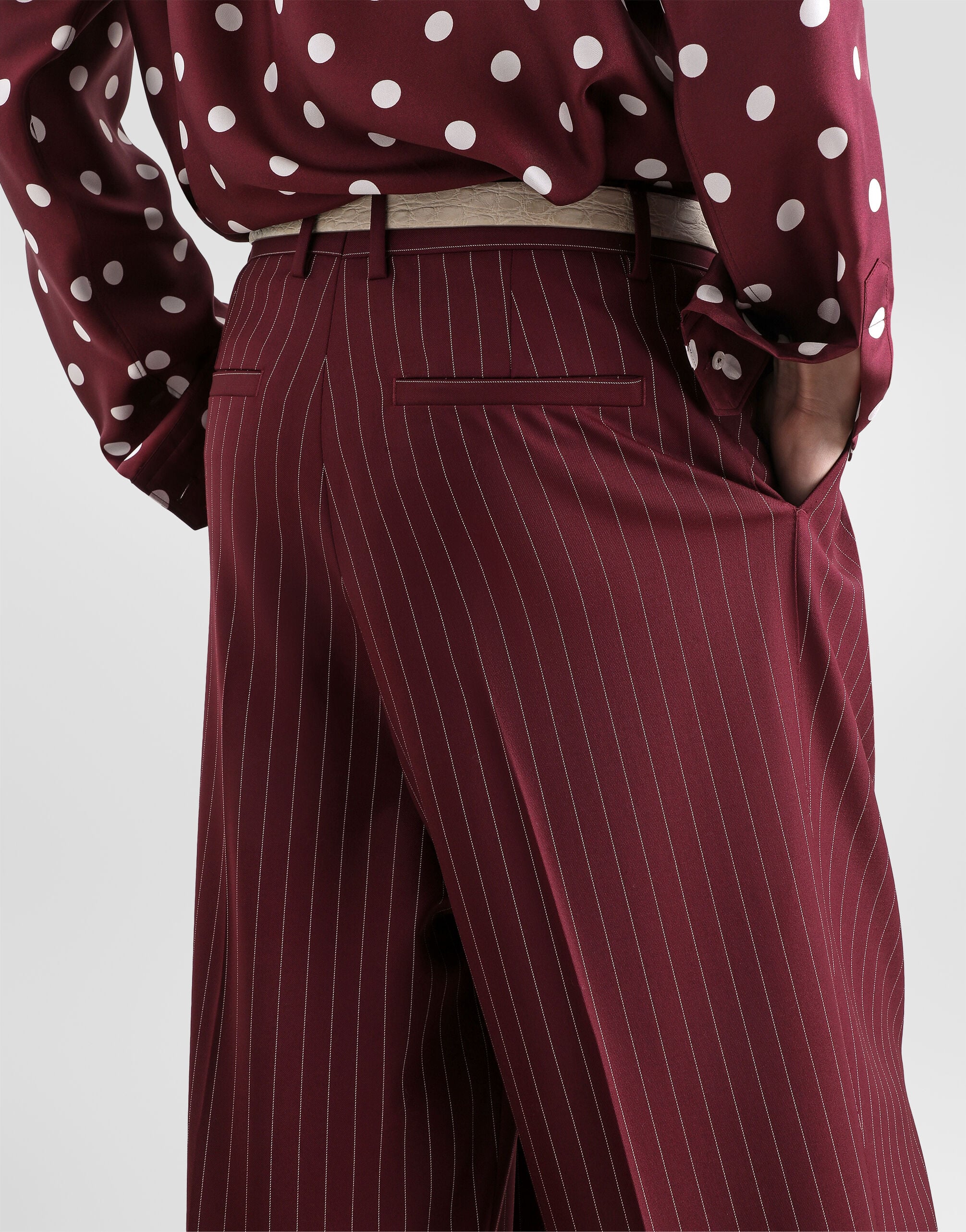 Double-breasted Martini suit in pinstriped wool - thumbnail 7