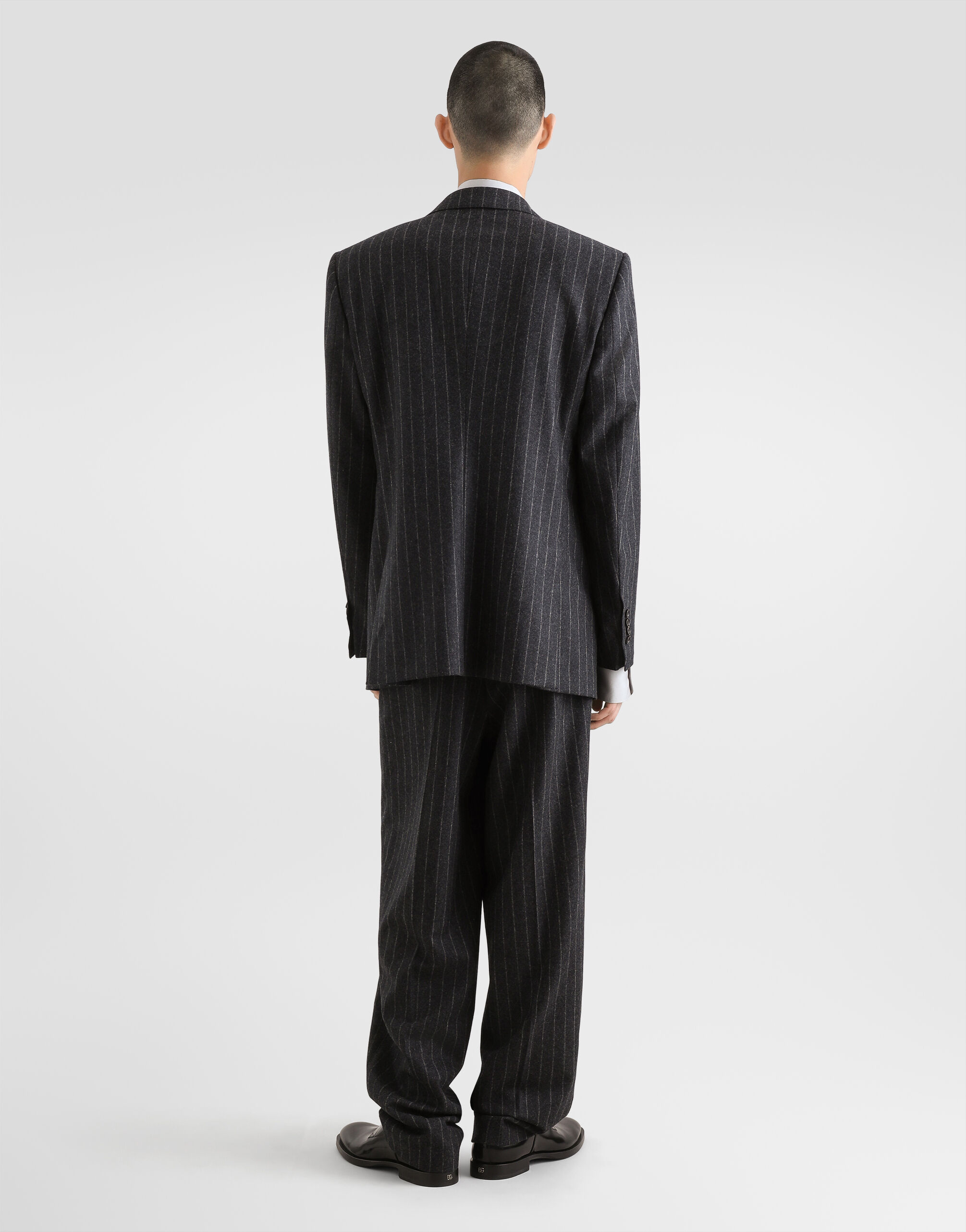 Pinstripe flannel trousers - thumbnail 3