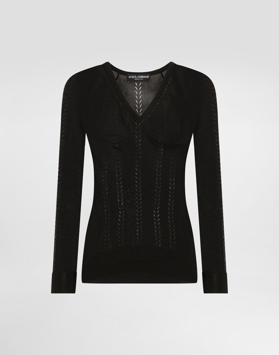 Silk v-neck sweater