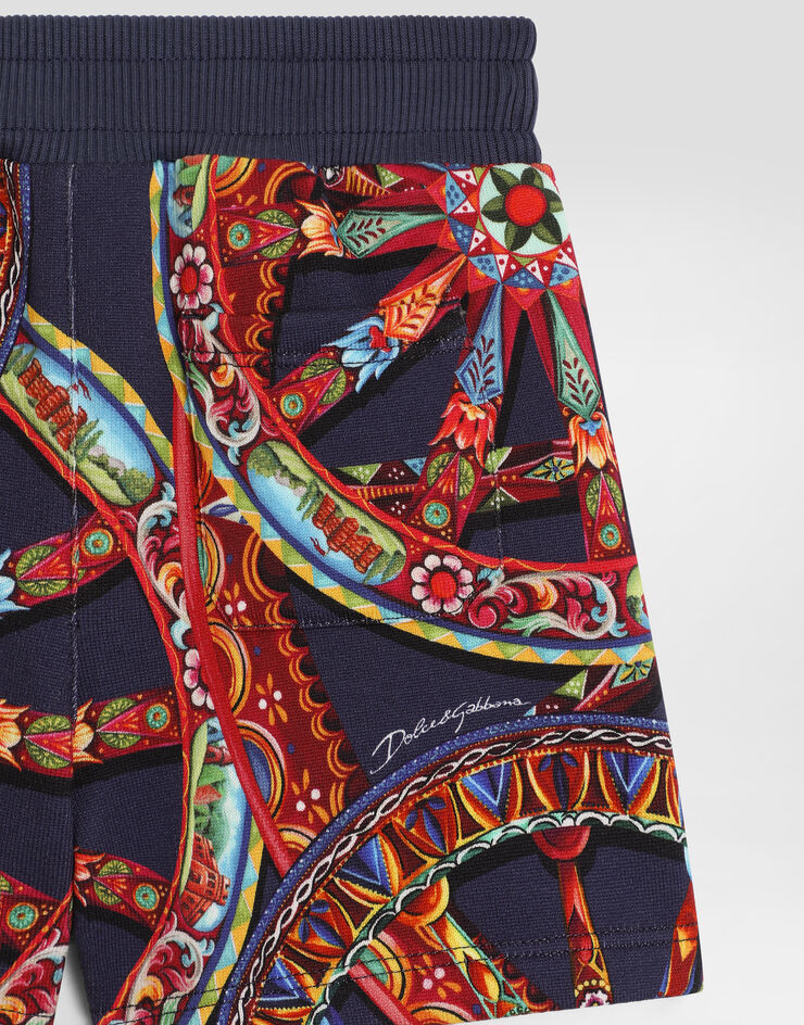 Dolce & Gabbana Carretto-print fleece bermuda shorts Multicolor L1JQXRHS7RG