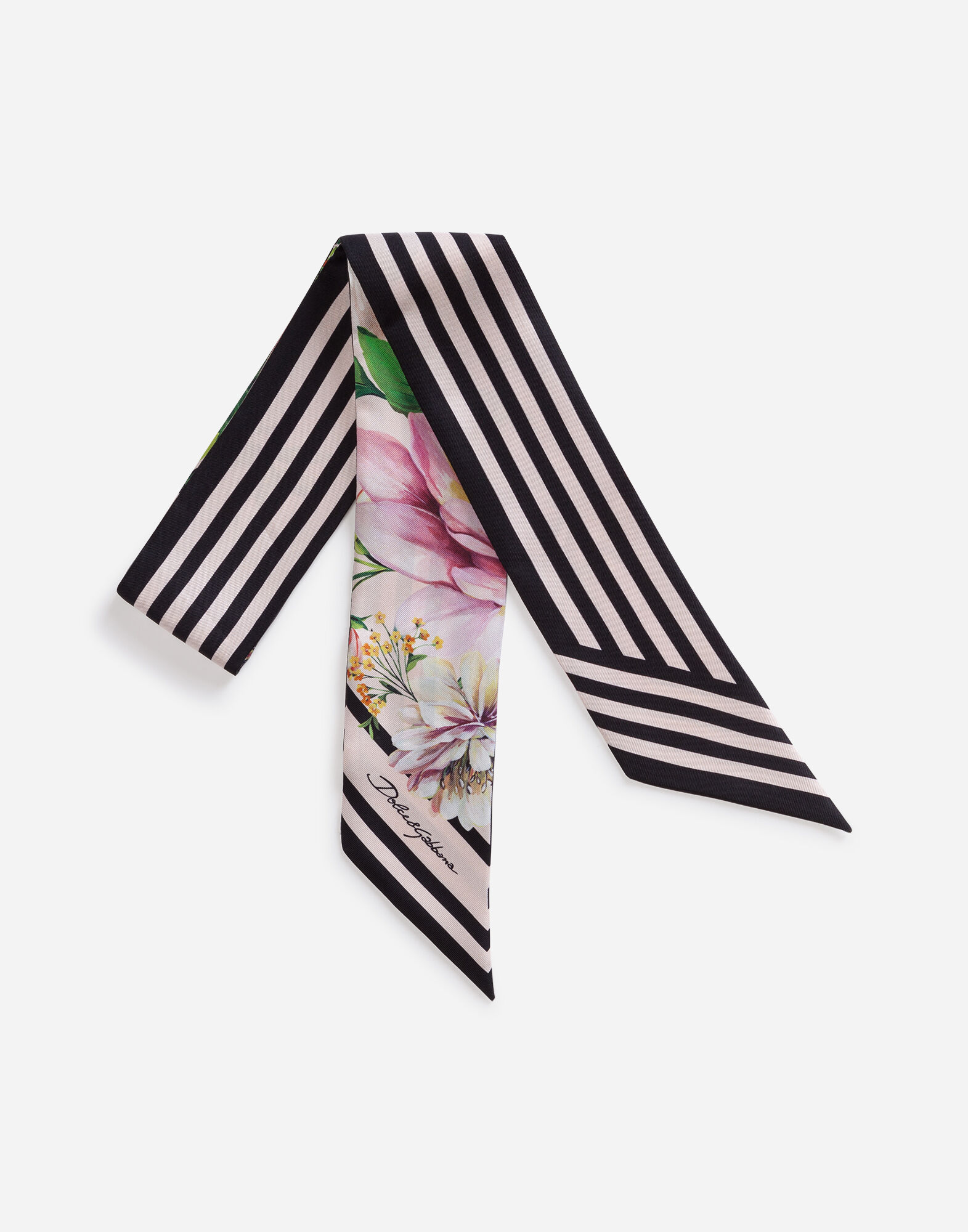 Twill bandeau with floral rose print