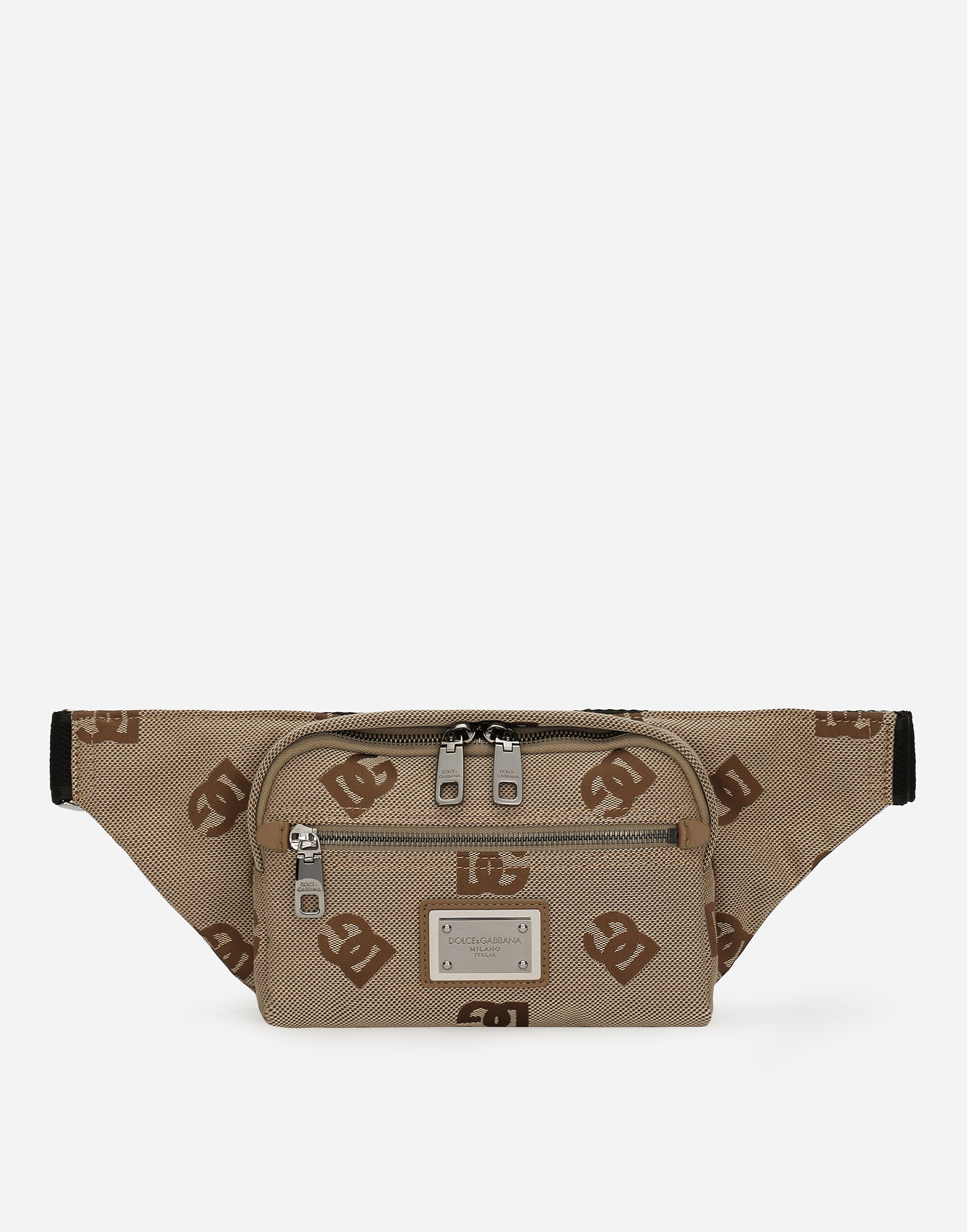 Dolce Gabbana Small cordura belt bag male Brown